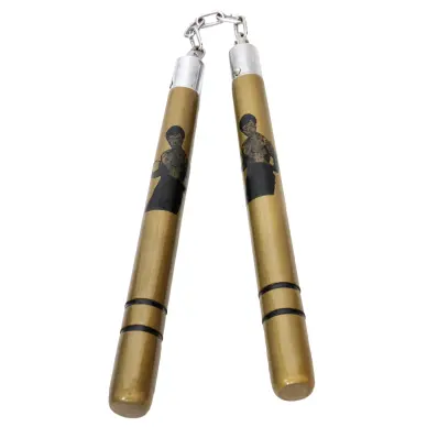 Nunchaku à Chaine Bois Bruce Lee beige - 1
