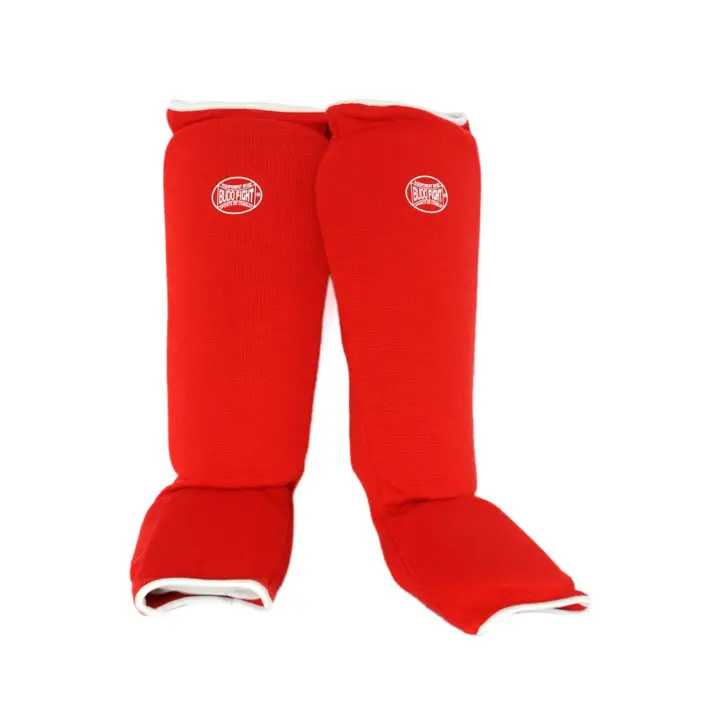 Protège-tibias et pieds Coton Souple Rouge