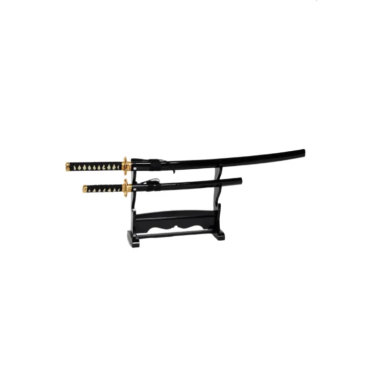 Katana et Wakizashi Noir Shinogi