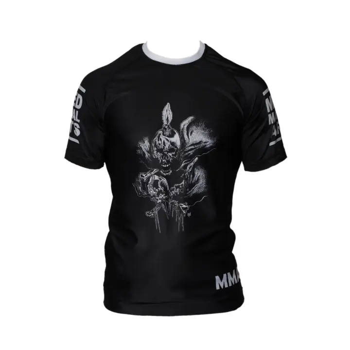 Rashguard MMA Noir Impression tête de mort - Fin de Serie
