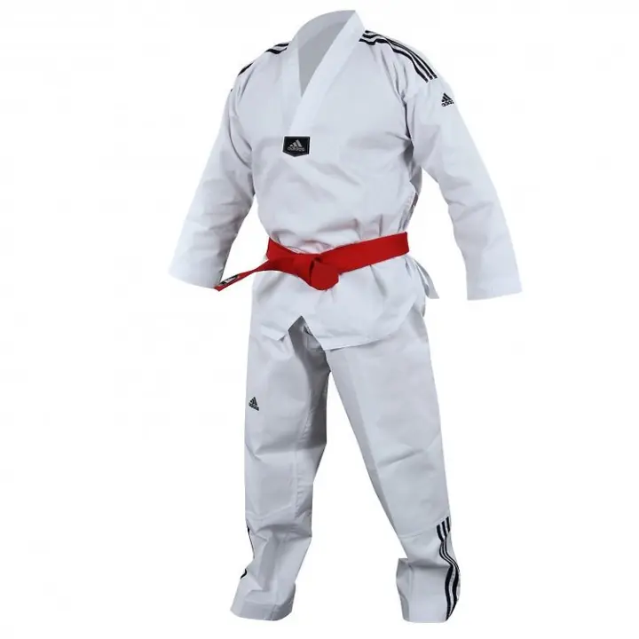 Dobok Taekwondo Adiclub 3 col blanc bandes - Fin de Serie