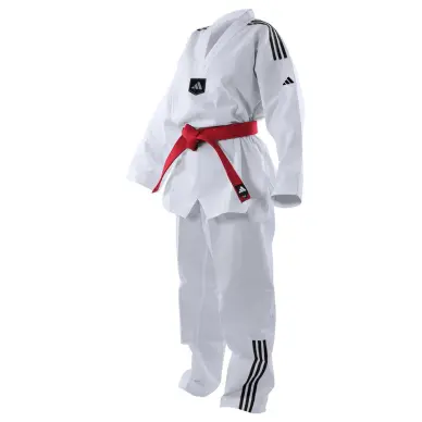 Dobok Taekwondo Adiclub 3 col blanc bandes - Fin de Serie - 2