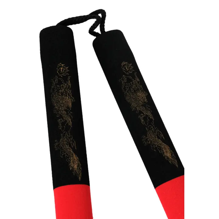 Nunchaku à Corde Mousse noir/rouge