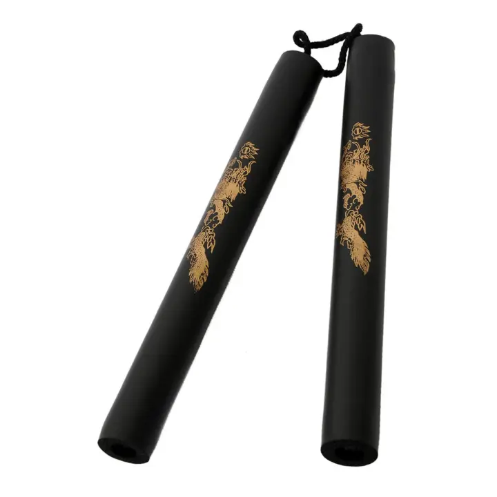 Nunchaku à Corde Mousse noir/or