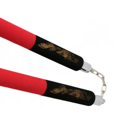 Nunchaku à Chaine Mousse Noir/Rouge - 2