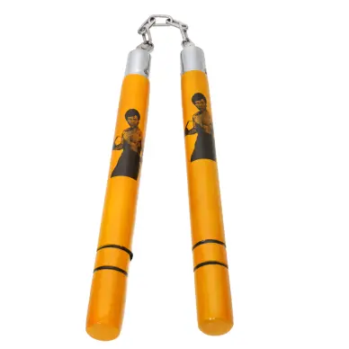 Nunchaku à Chaîne en Bois Bruce Lee jaune