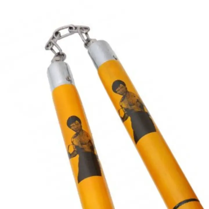 Nunchaku à Chaîne en Bois Bruce Lee jaune