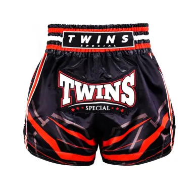 Short de Boxe Thai Twins TTBL Black/Red - 2