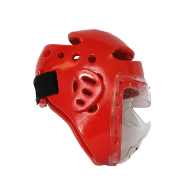 Casco de Taekwondo Rojo con visera - 2