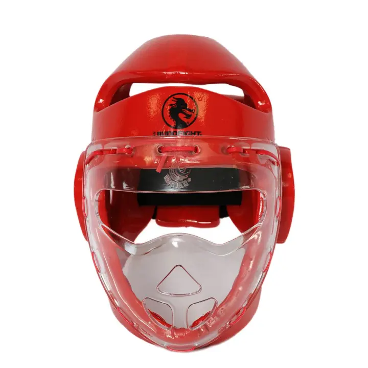 Casco de Taekwondo Rojo con visera