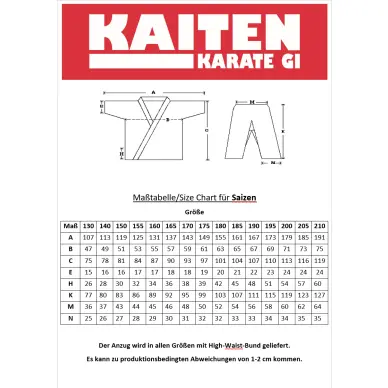 Kimono de Karaté Kaiten Saizen Coupe Kata - 18