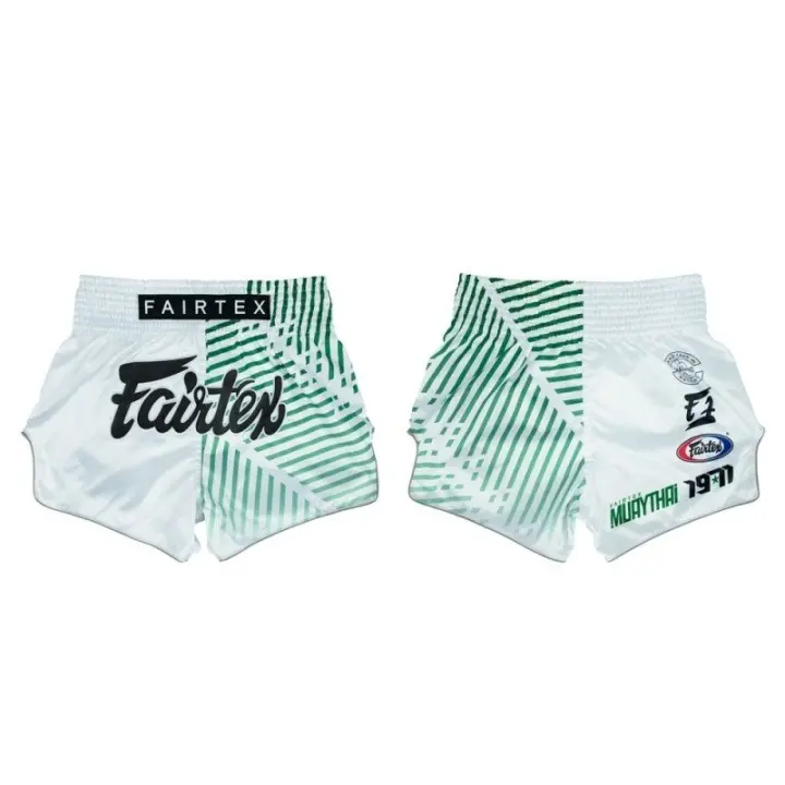Short de Boxe Thaï Fairtex Blanc/Vert 1923