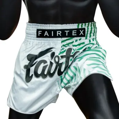 Short de Boxe Thaï Fairtex Blanc/Vert 1923