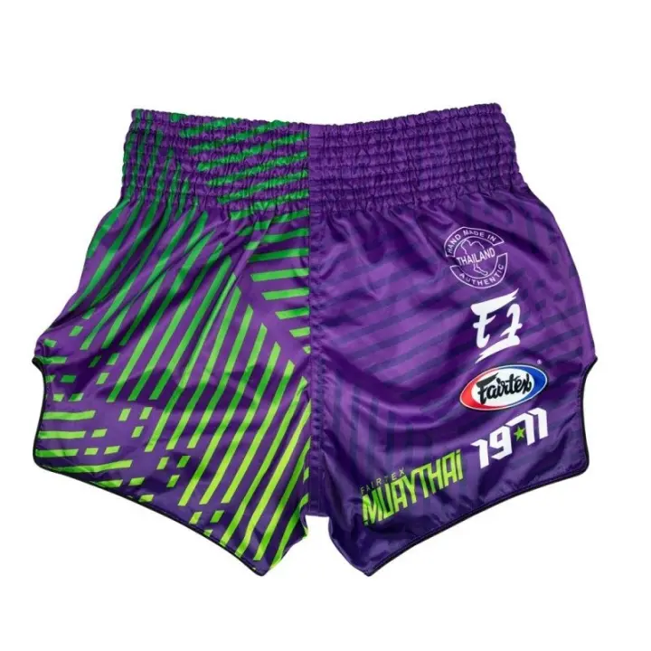 Short de Boxe Thaï Fairtex Violet/Vert 1922