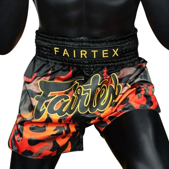 Short de Boxe Thaï Fairtex Noir Flame 1921