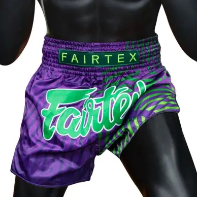 Short de Boxe Thaï Fairtex Violet/Vert 1922