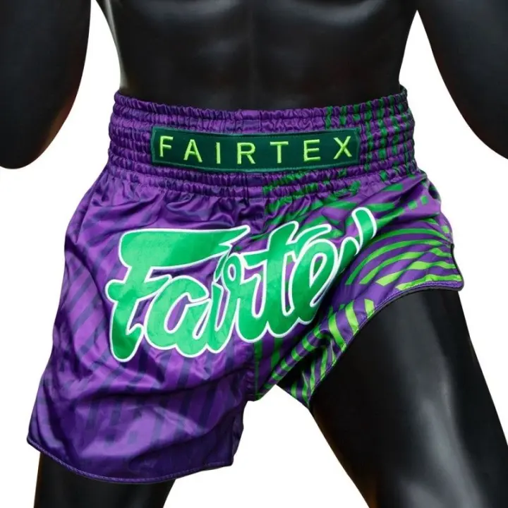 Short de Boxe Thaï Fairtex Violet/Vert 1922