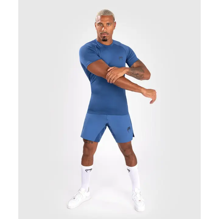 Rashguard Venum Contender à manches courtes Bleu