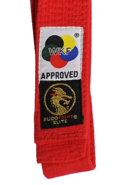 Ceinture Adidas Elite WKF Rouge avec Kanji - Combat Arena