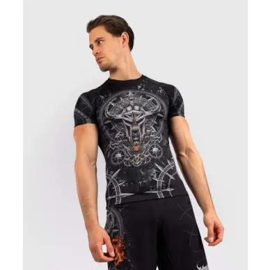 Rashguard à Manches Courtes Venum Gladiator 5.0 - Noir/Argent - 2