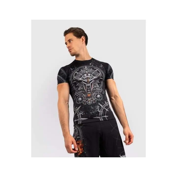 Rashguard à Manches Courtes Venum Gladiator 5.0 - Noir/Argent