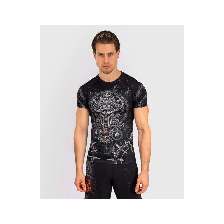 Rashguard à Manches Courtes Venum Gladiator 5.0 - Noir/Argent