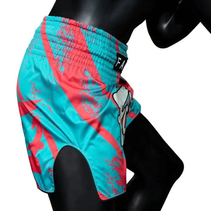 Short de Boxe Thaï Fairtex BS1929 Street King Turquoise/Rouge