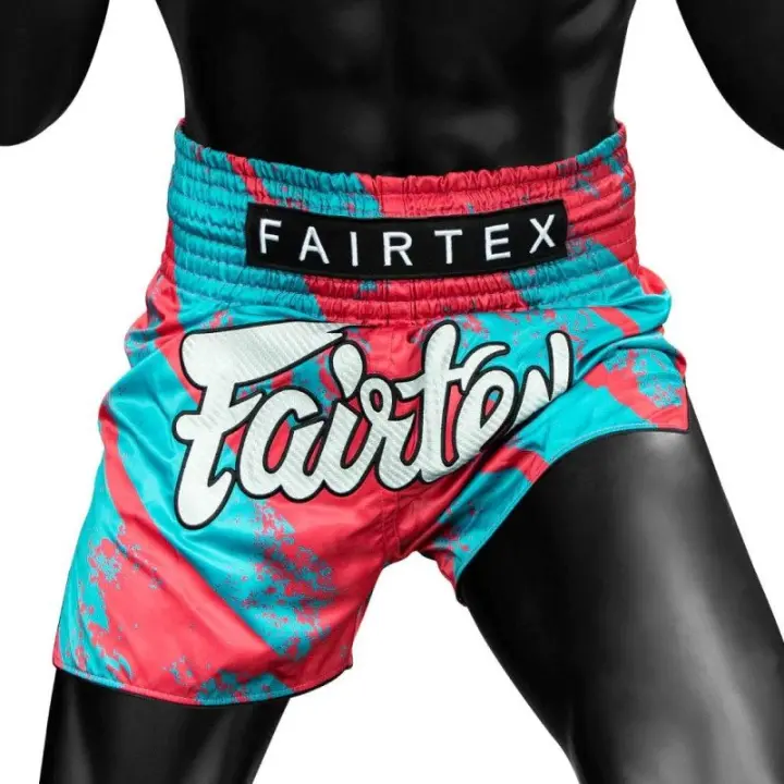 Short de Boxe Thaï Fairtex BS1929 Street King Turquoise/Rouge