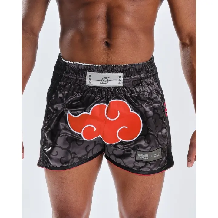 Short de Boxe Thaï Naruto x Elion Akatsuki Noir/Rouge