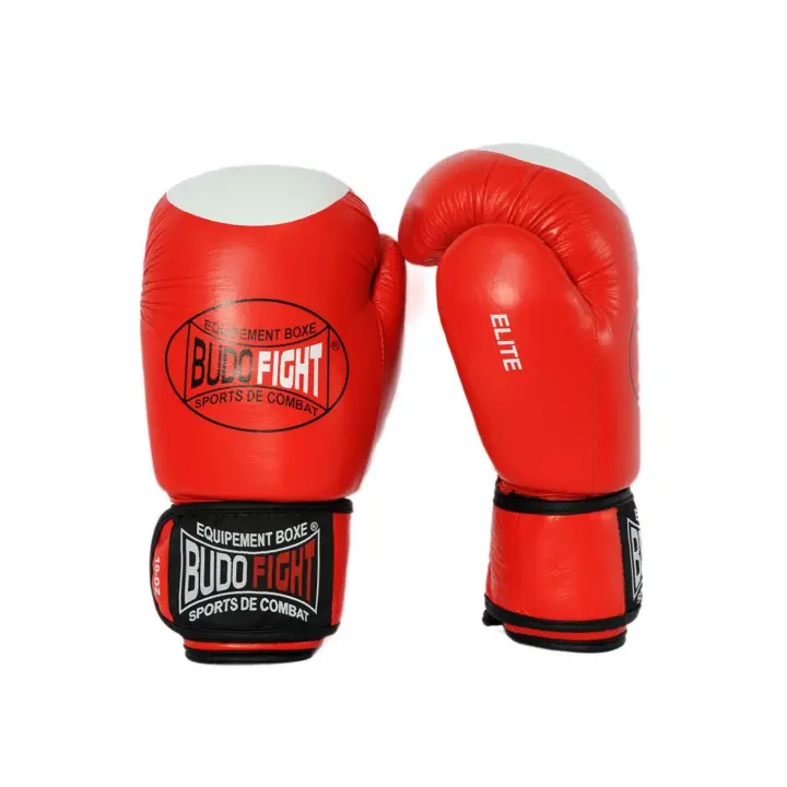 Gants de karaté contact 100% cuir rouge