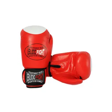 Gants de karaté contact 100% cuir rouge - 3