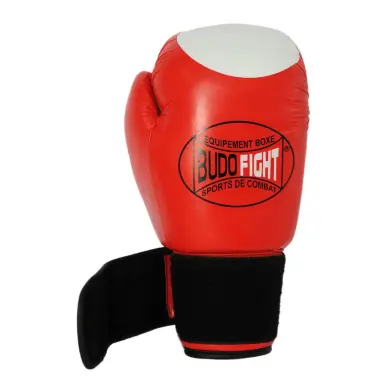 Gants de karaté contact 100% cuir rouge - 4