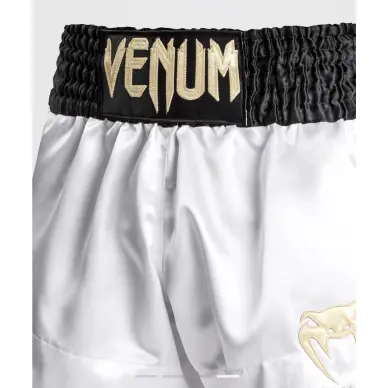 Short Boxe Thai Venum Classic Blanc / Noir / Or - 3