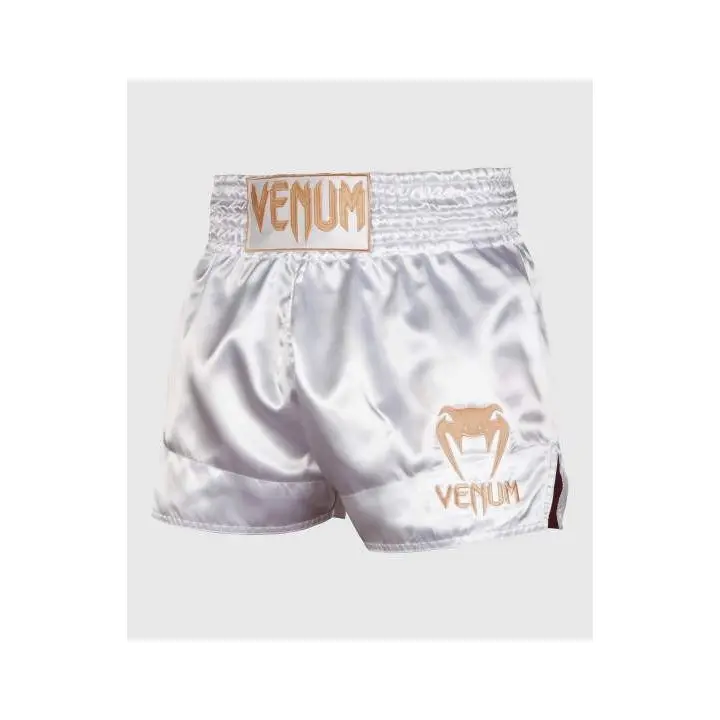 Short Boxe Thai Venum Classic Blanc/Or