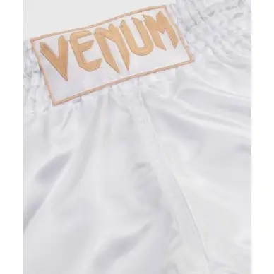 Short Boxe Thai Venum Classic Blanc/Or - 2