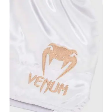 Short Boxe Thai Venum Classic Blanc/Or - 3