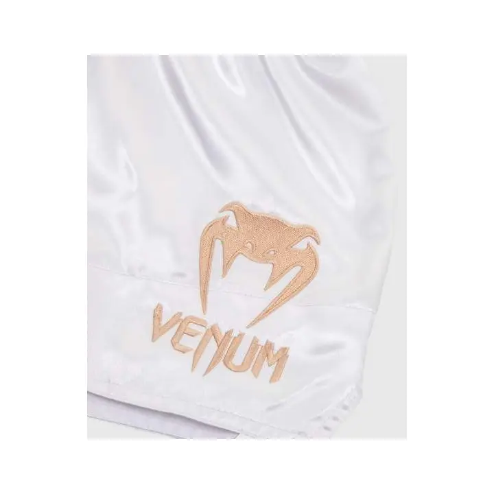 Short Boxe Thai Venum Classic Blanc/Or