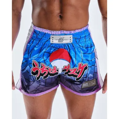 Short de Boxe Thaï Naruto x Elion Sasuke Bleu