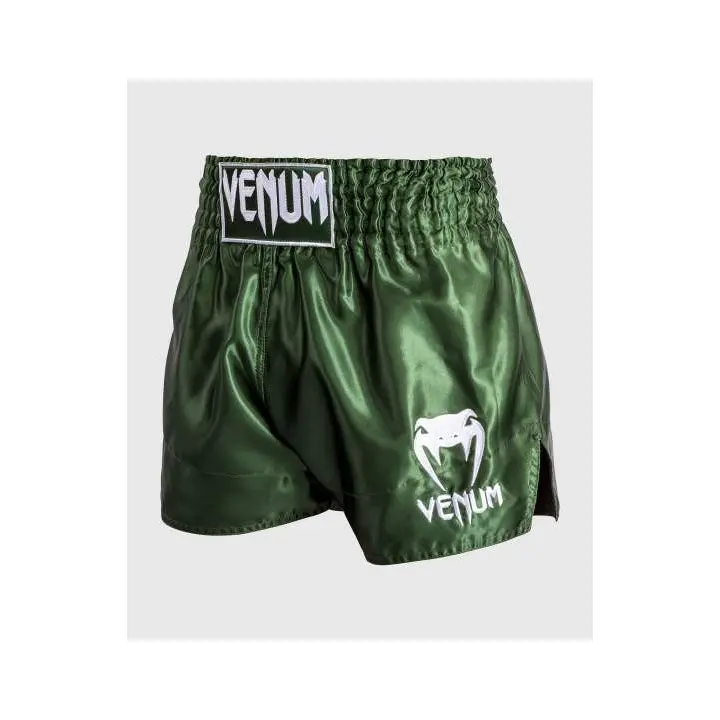 Short de Boxe Thai Venum Classic Kaki/Blanc