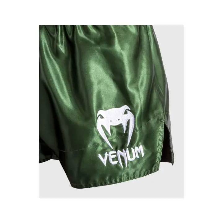 Short de Boxe Thai Venum Classic Kaki/Blanc