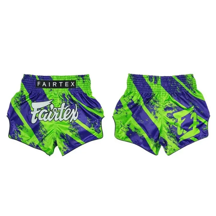 Short de Boxe Thaï Fairtex BS1928 Street King Bleu/vert