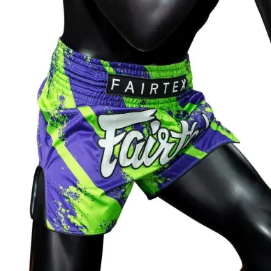 Short de Boxe Thaï Fairtex BS1928 Street King Bleu/vert - 2