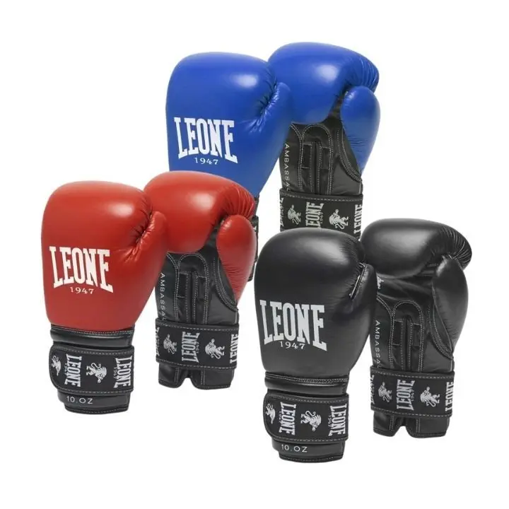 Gants de boxe Leone Ambassador 100% cuir